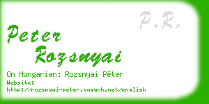 peter rozsnyai business card
